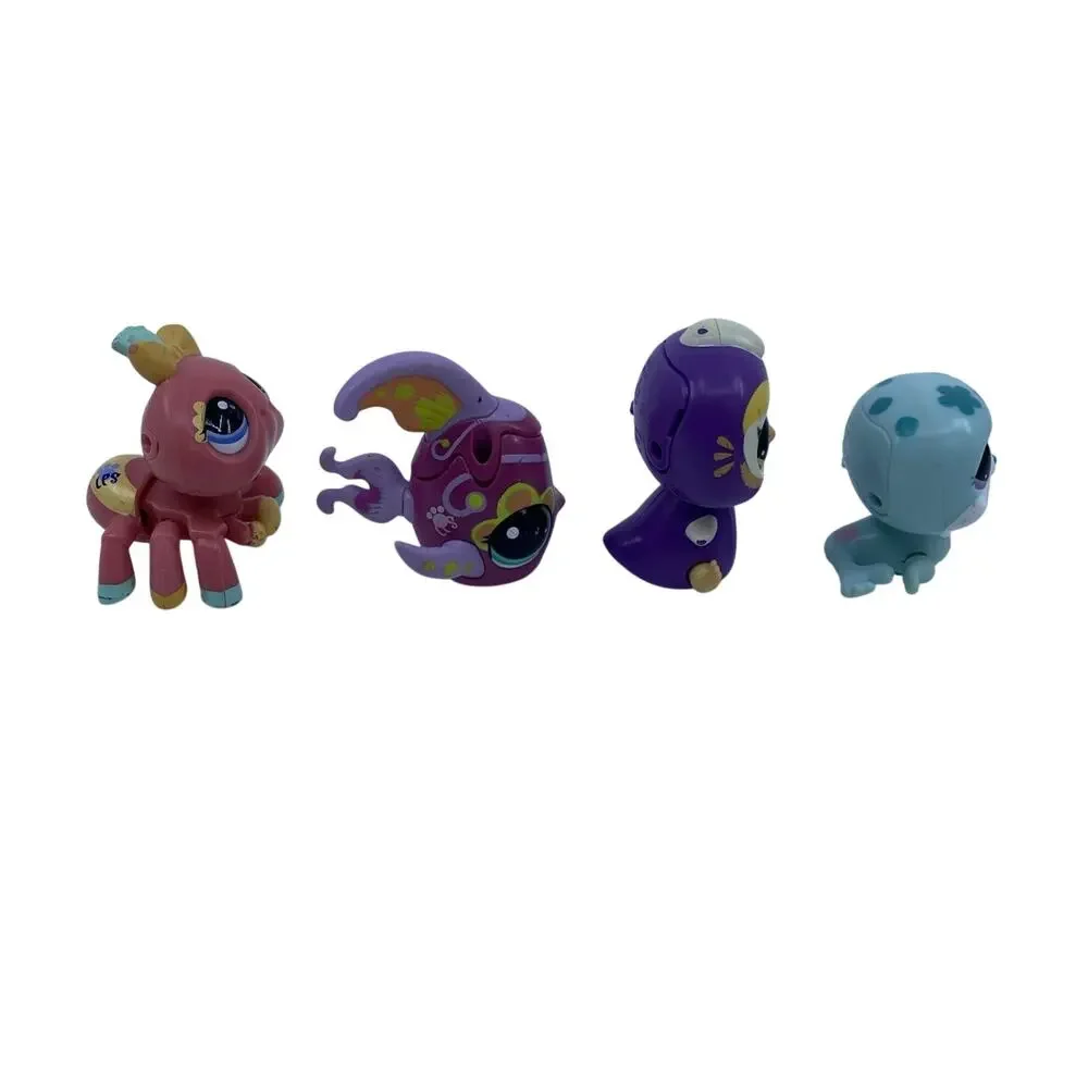 Littlest Pet Shop Set of 4 Walkables Angelfish, Seal, Spider, Penguin